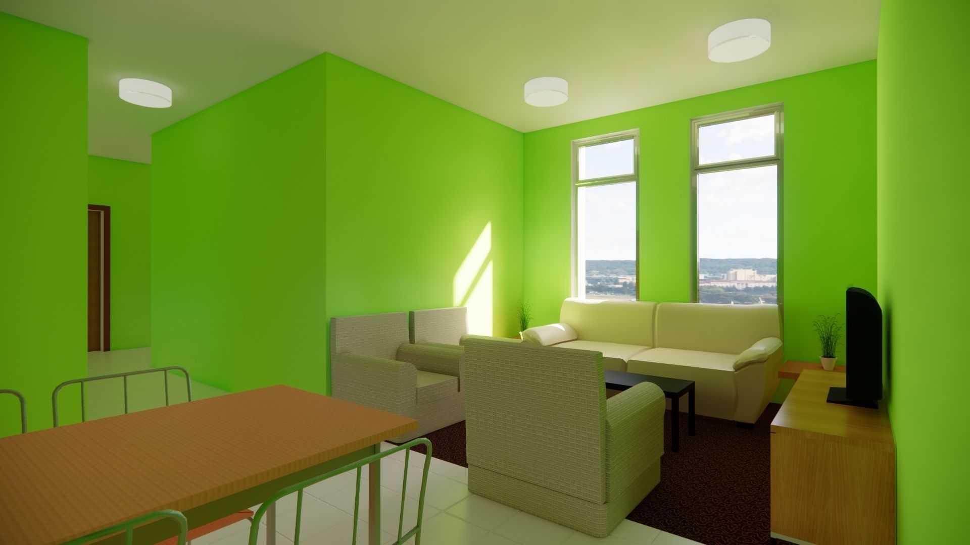 Residential building G plus 3 with ground parking in Revit 3D model_24