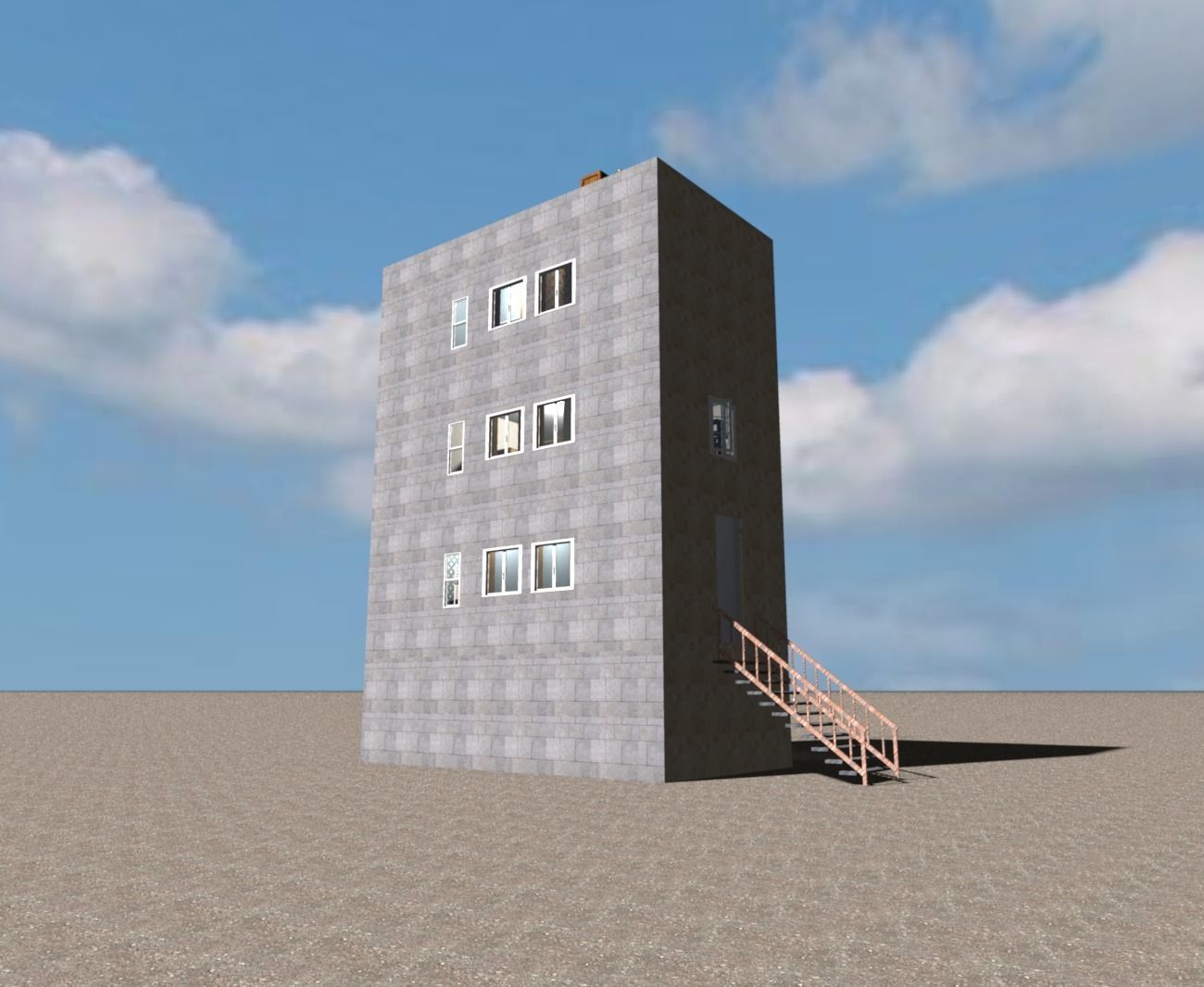 3D Hospital floor plan of apartment Low-poly 3D model_1