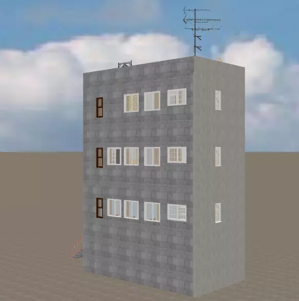 3D Hospital floor plan of apartment Low-poly 3D model_0