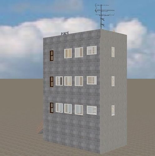 3D Hospital floor plan of apartment Low-poly 3D model