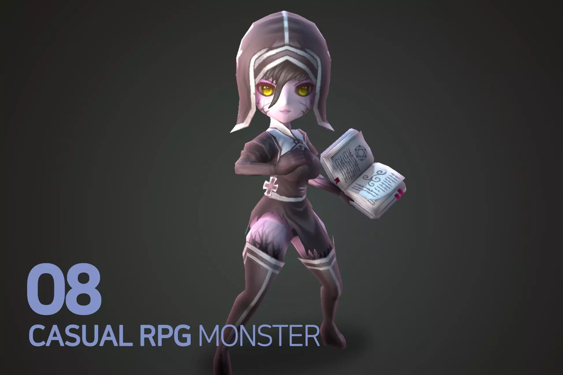 Casual RPG Monster - 8 Dark Priest Low-poly 3D model_0