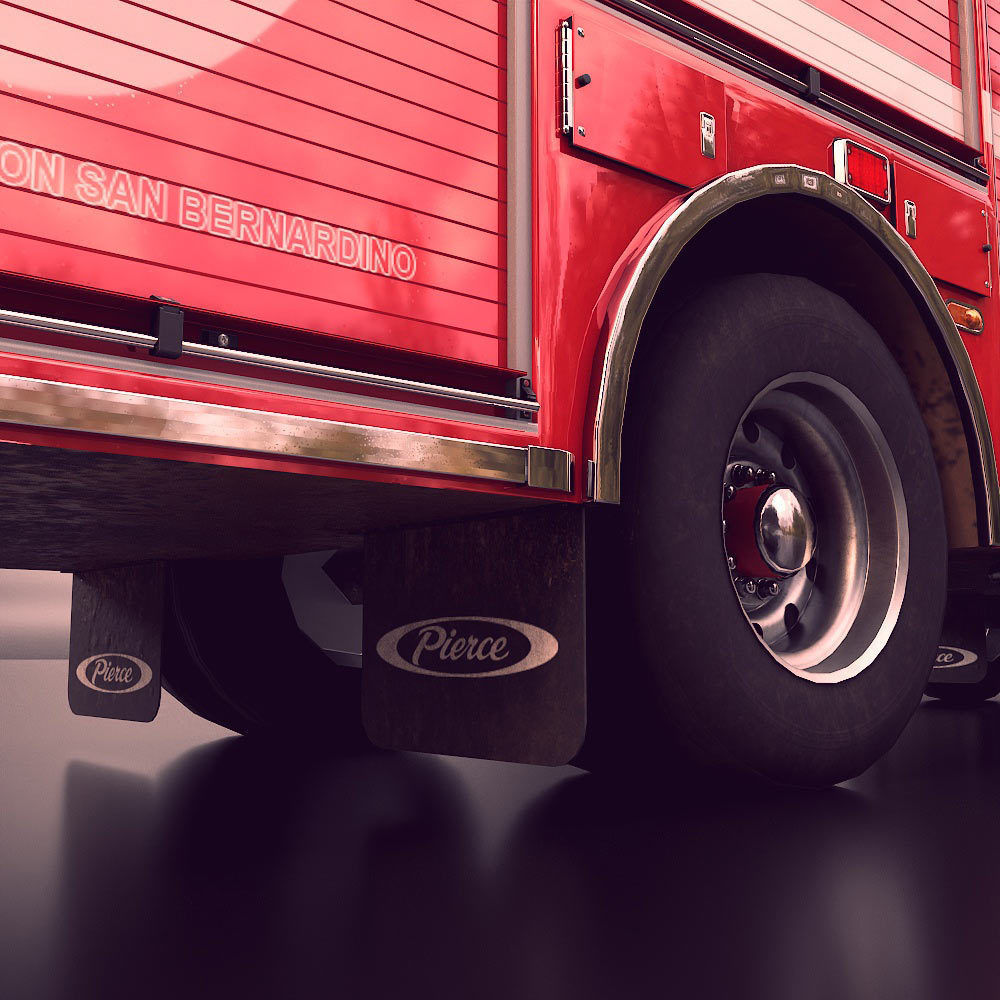 Fire truck fire engine truck PBR 3d model Low-poly 3D model_15
