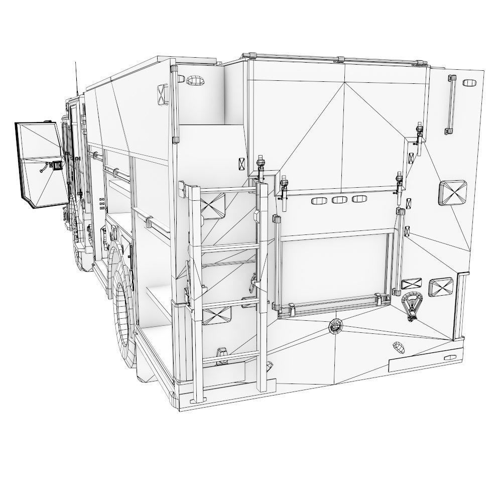 Fire truck fire engine truck PBR 3d model Low-poly 3D model_32