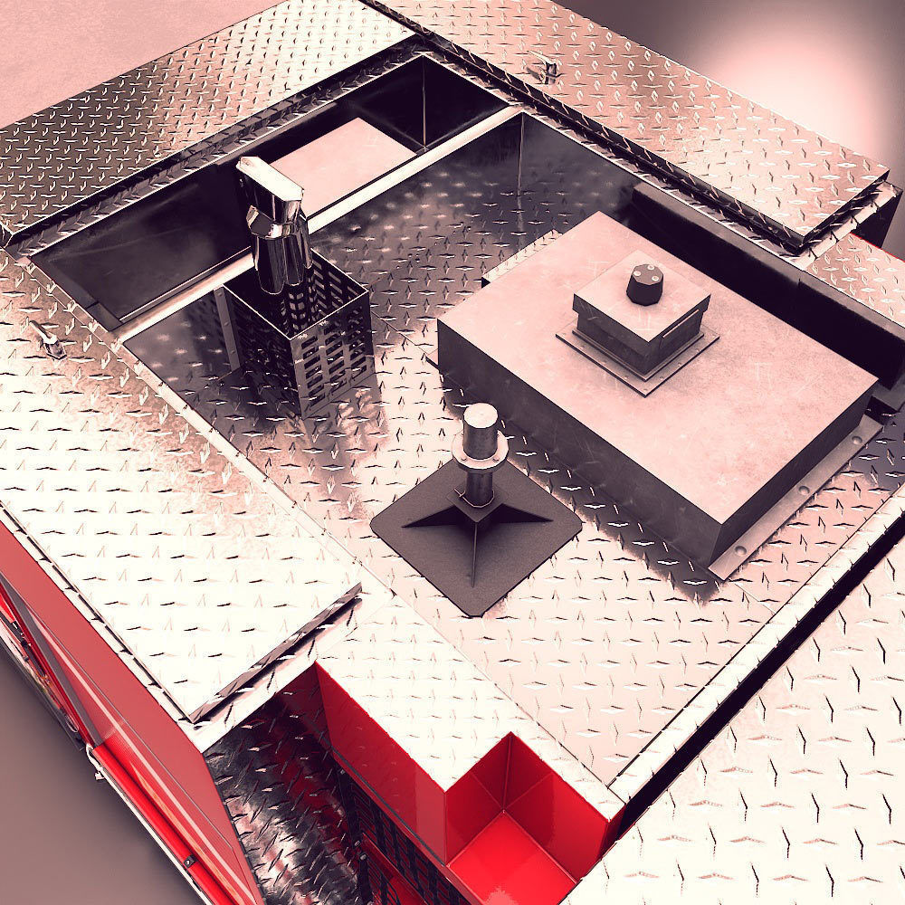 Fire truck fire engine truck PBR 3d model Low-poly 3D model_12