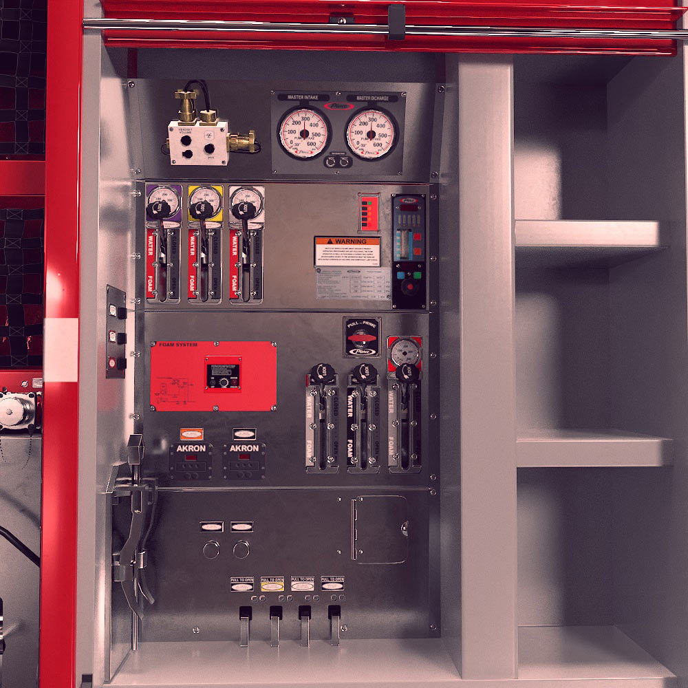 Fire truck fire engine truck PBR 3d model Low-poly 3D model_6