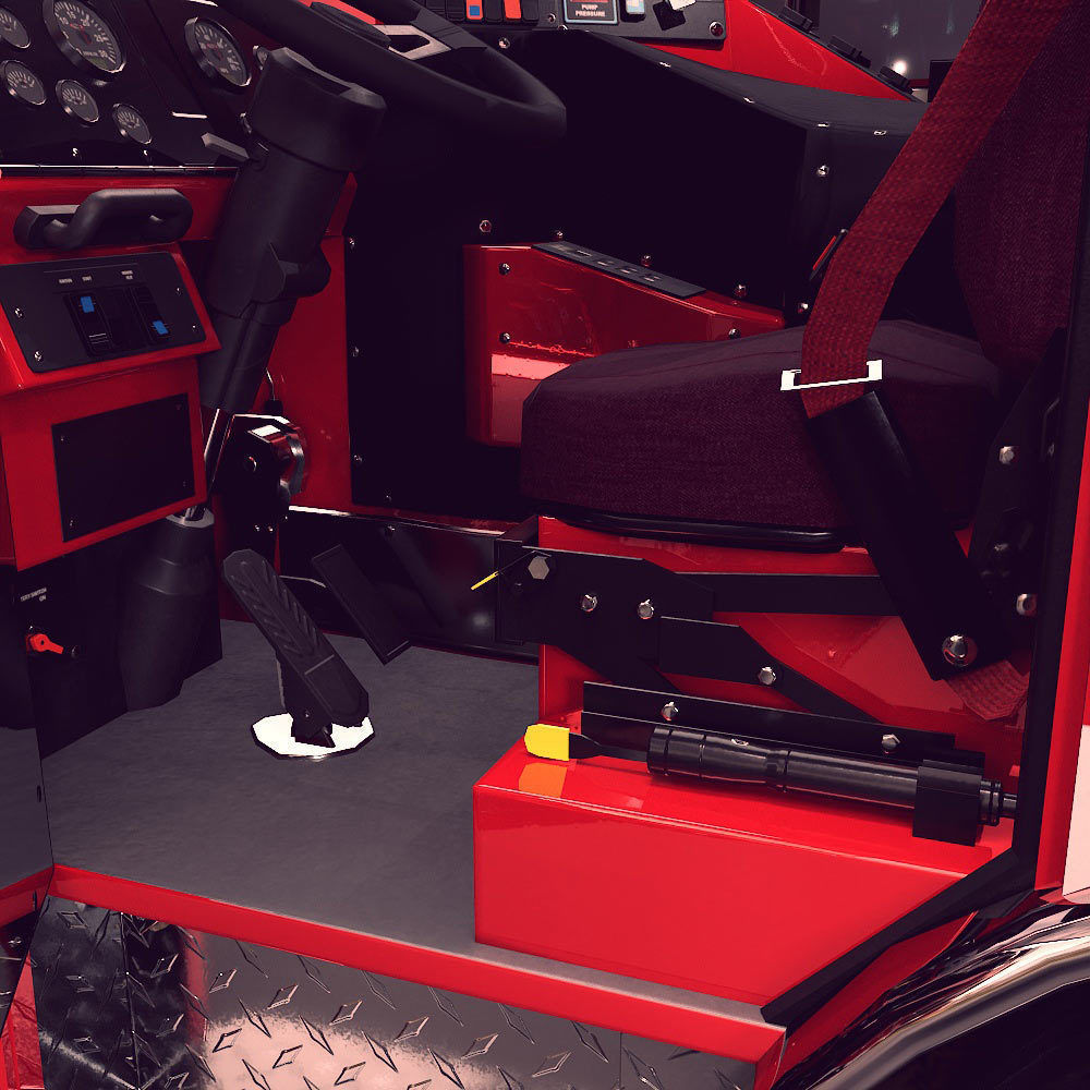 Fire truck fire engine truck PBR 3d model Low-poly 3D model_20