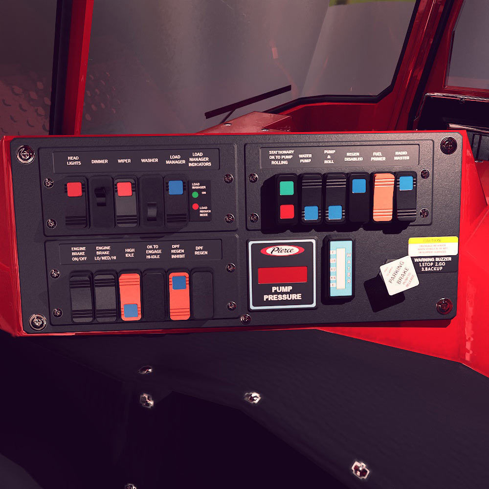 Fire truck fire engine truck PBR 3d model Low-poly 3D model_21