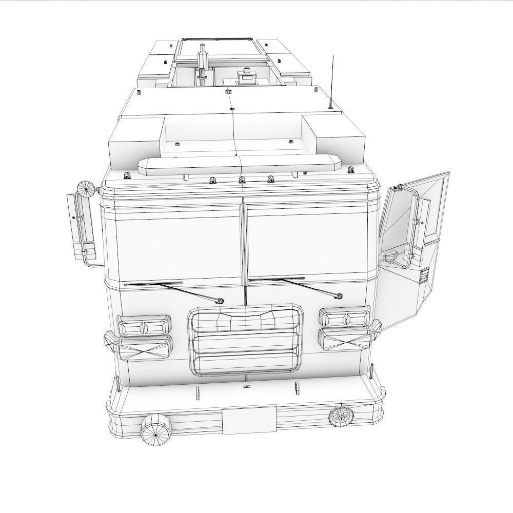 Fire truck fire engine truck PBR 3d model Low-poly 3D model_30