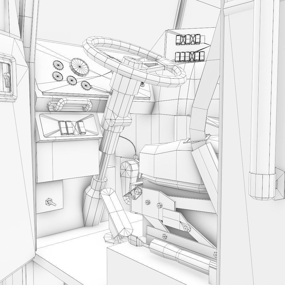 Fire truck fire engine truck PBR 3d model Low-poly 3D model_37