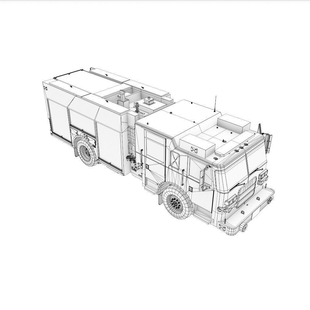 Fire truck fire engine truck PBR 3d model Low-poly 3D model_28