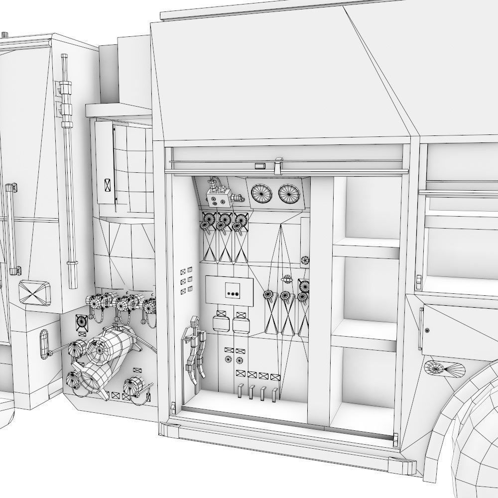 Fire truck fire engine truck PBR 3d model Low-poly 3D model_33