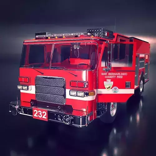 Fire truck fire engine truck PBR 3d model 