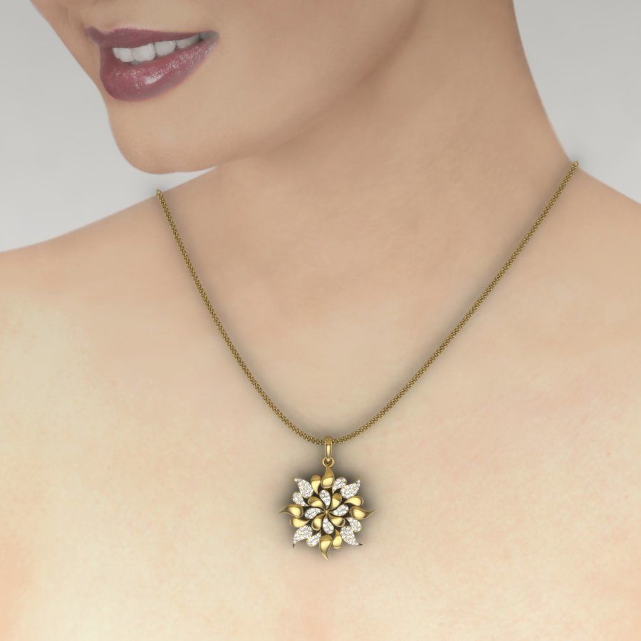 Women pendant 3dm stl render 3D print model_8