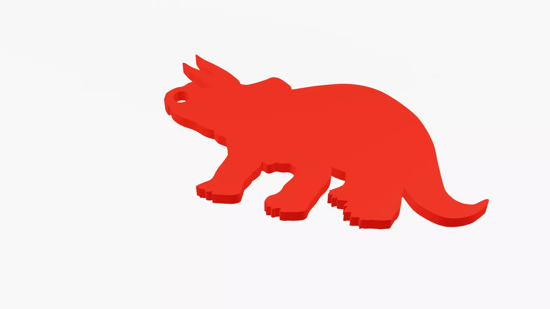 Simple triceratops dinosaur keychain or pendants for kid 3D print model