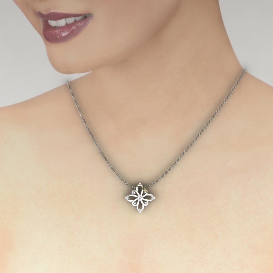 Golden pendant 3D print model_8