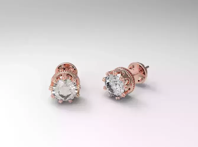 Crown earrings   3dm file ready for printing stl format