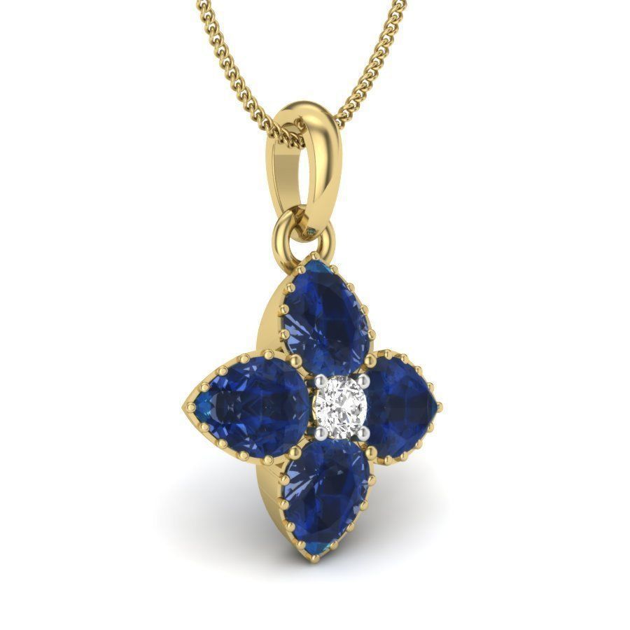 Pear Stone Pendant  3D print model_16