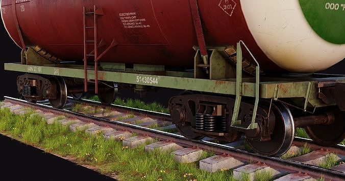 Old Russian Tank Wagon Low-poly 3D model 5