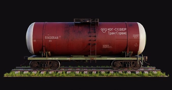 Old Russian Tank Wagon Low-poly 3D model 2