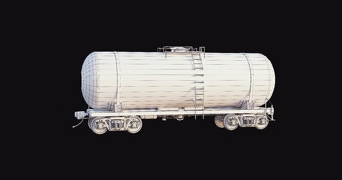 Old Russian Tank Wagon Low-poly 3D model 7