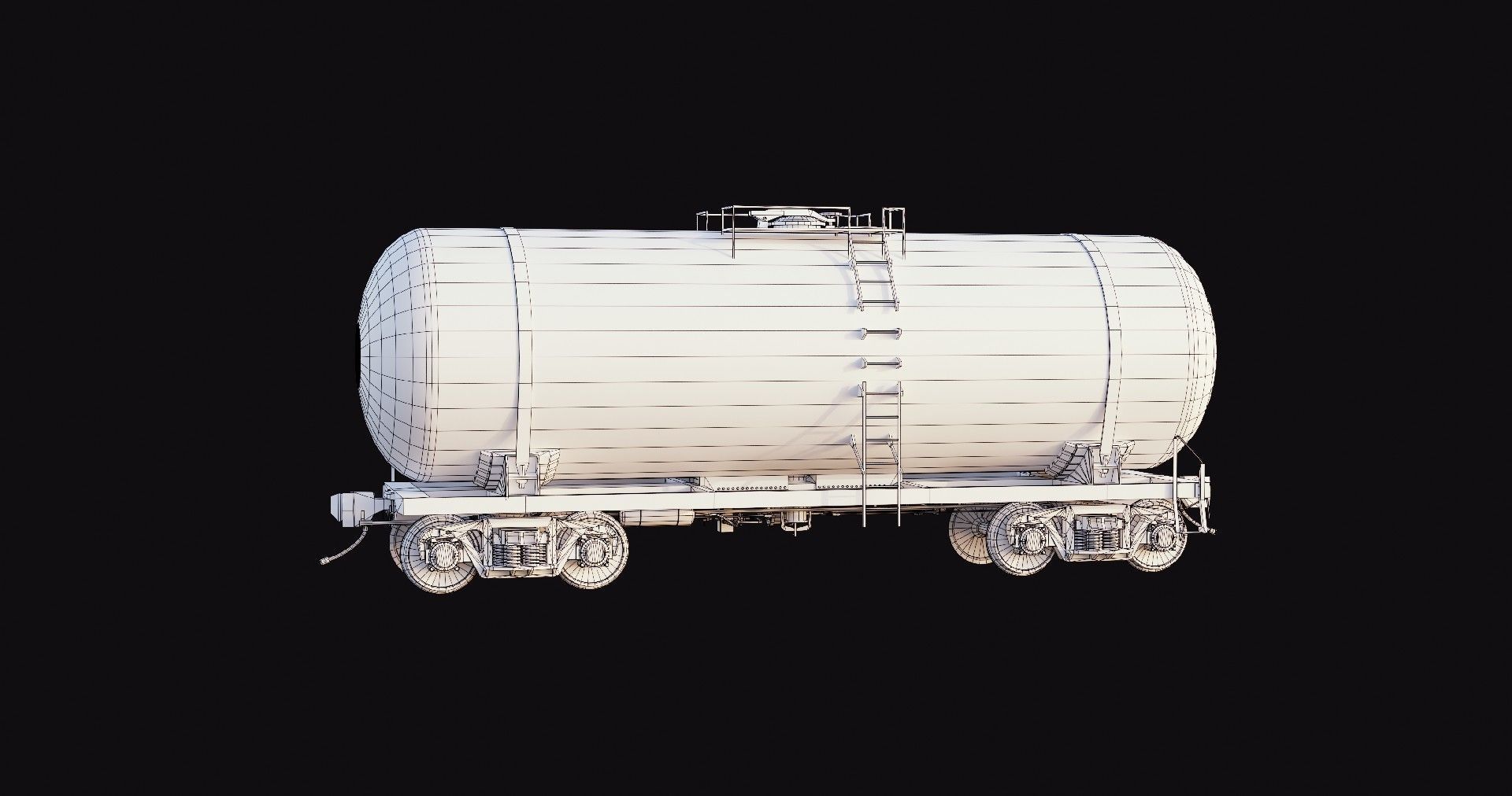Old Russian Tank Wagon Low-poly 3D model_6