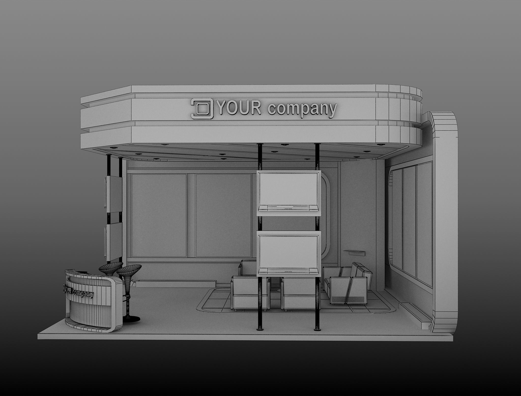 Booth Exhibition Stand a555b 3D model_9