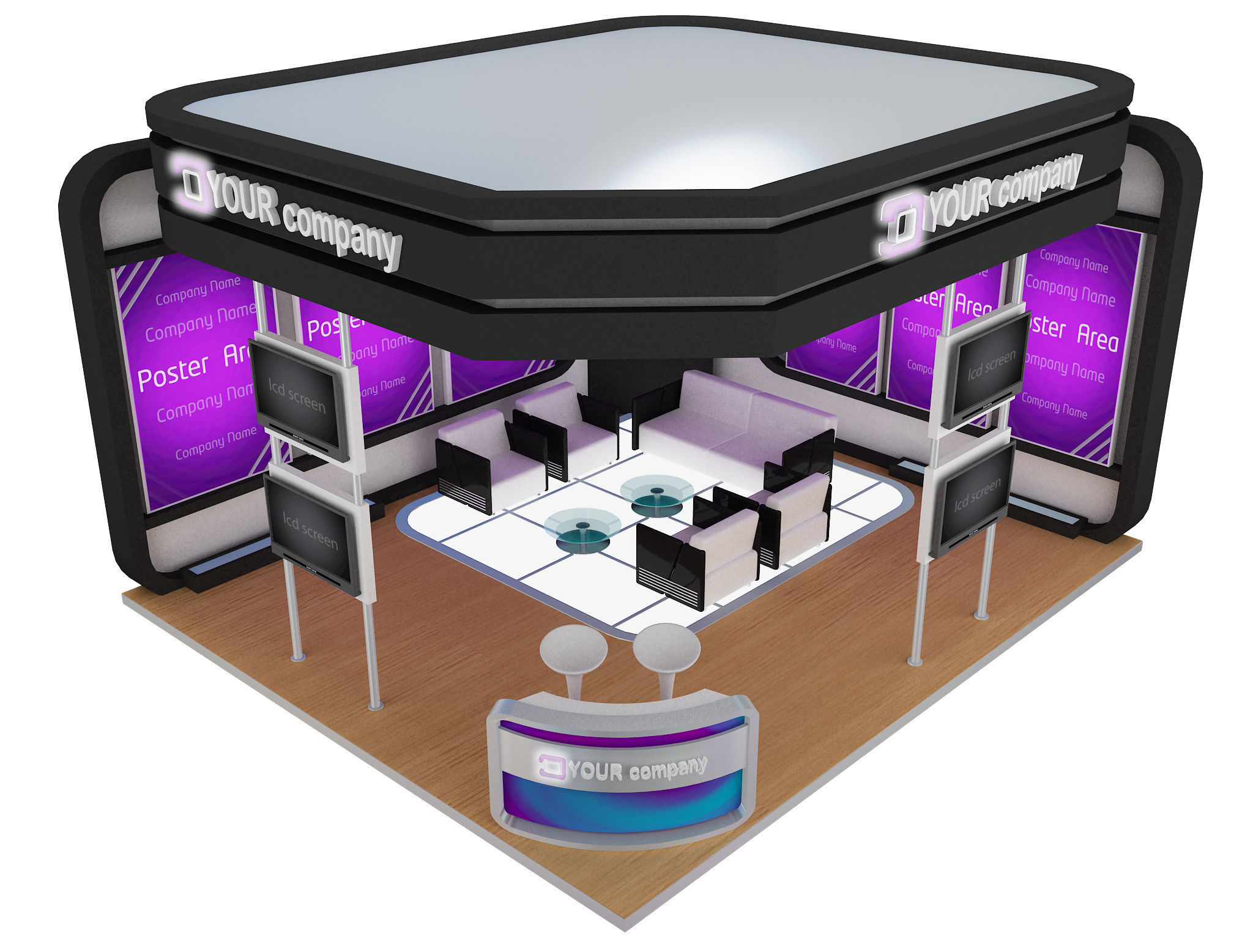 Booth Exhibition Stand a555b 3D model_16