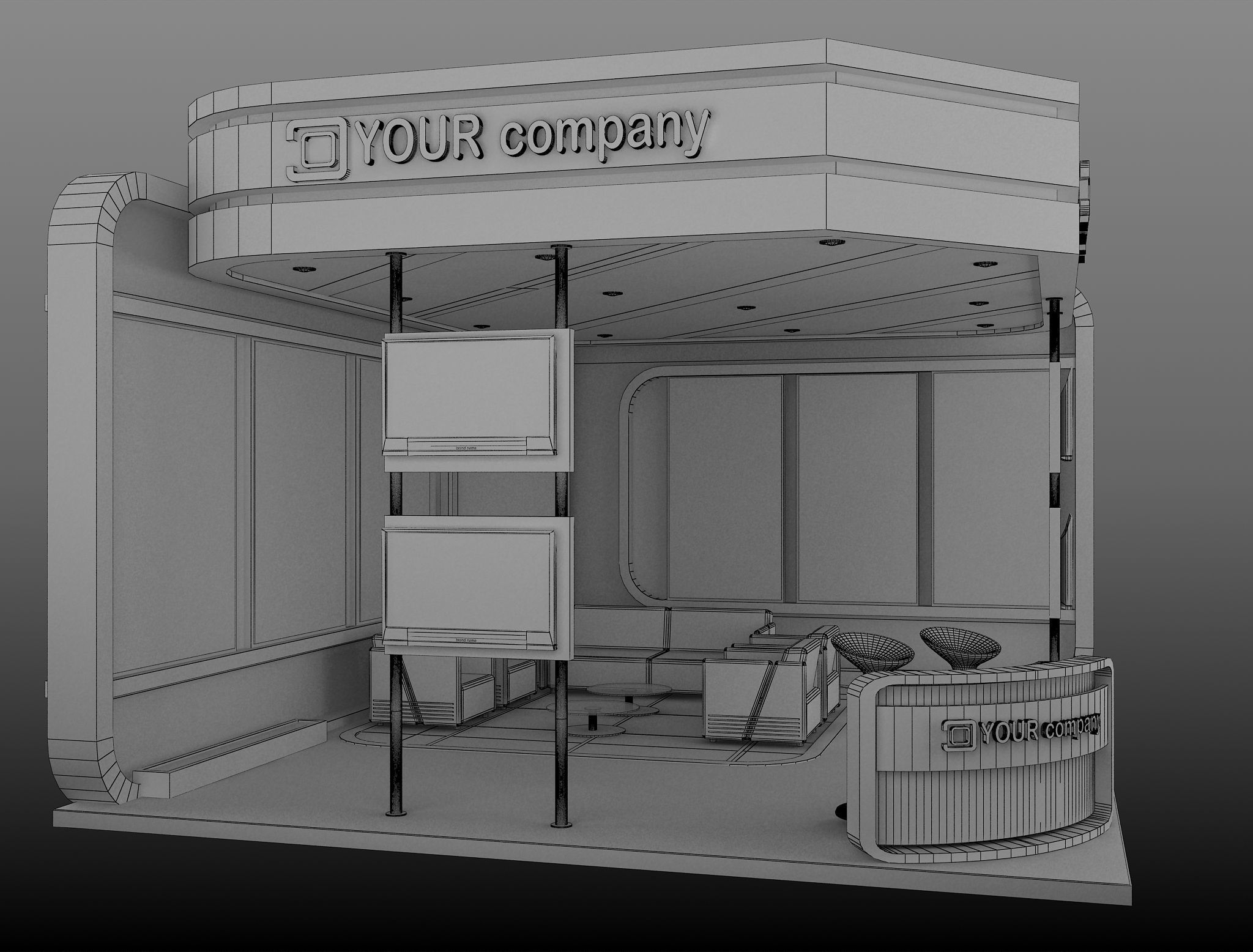 Booth Exhibition Stand a555b 3D model_5