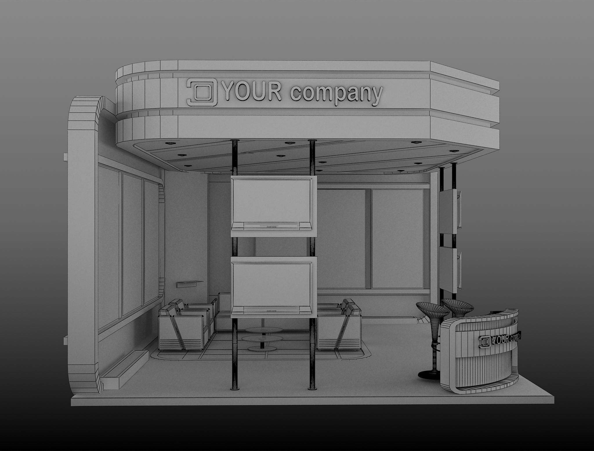 Booth Exhibition Stand a555b 3D model_11