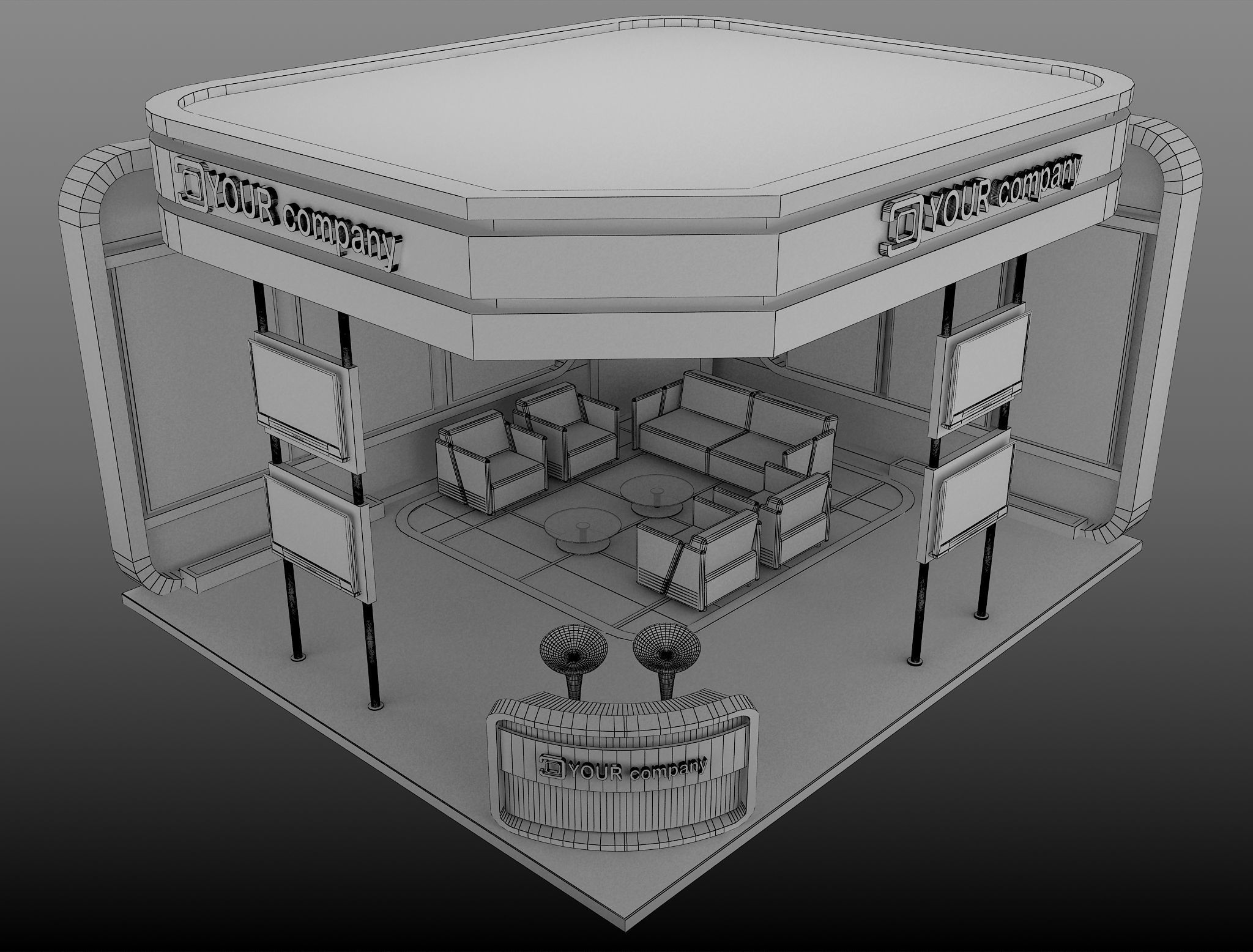 Booth Exhibition Stand a555b 3D model_17