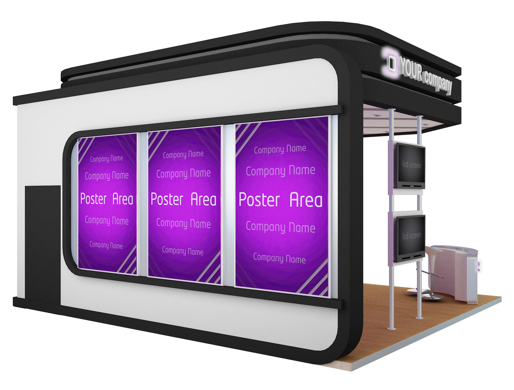 Booth Exhibition Stand a555b 3D model_14