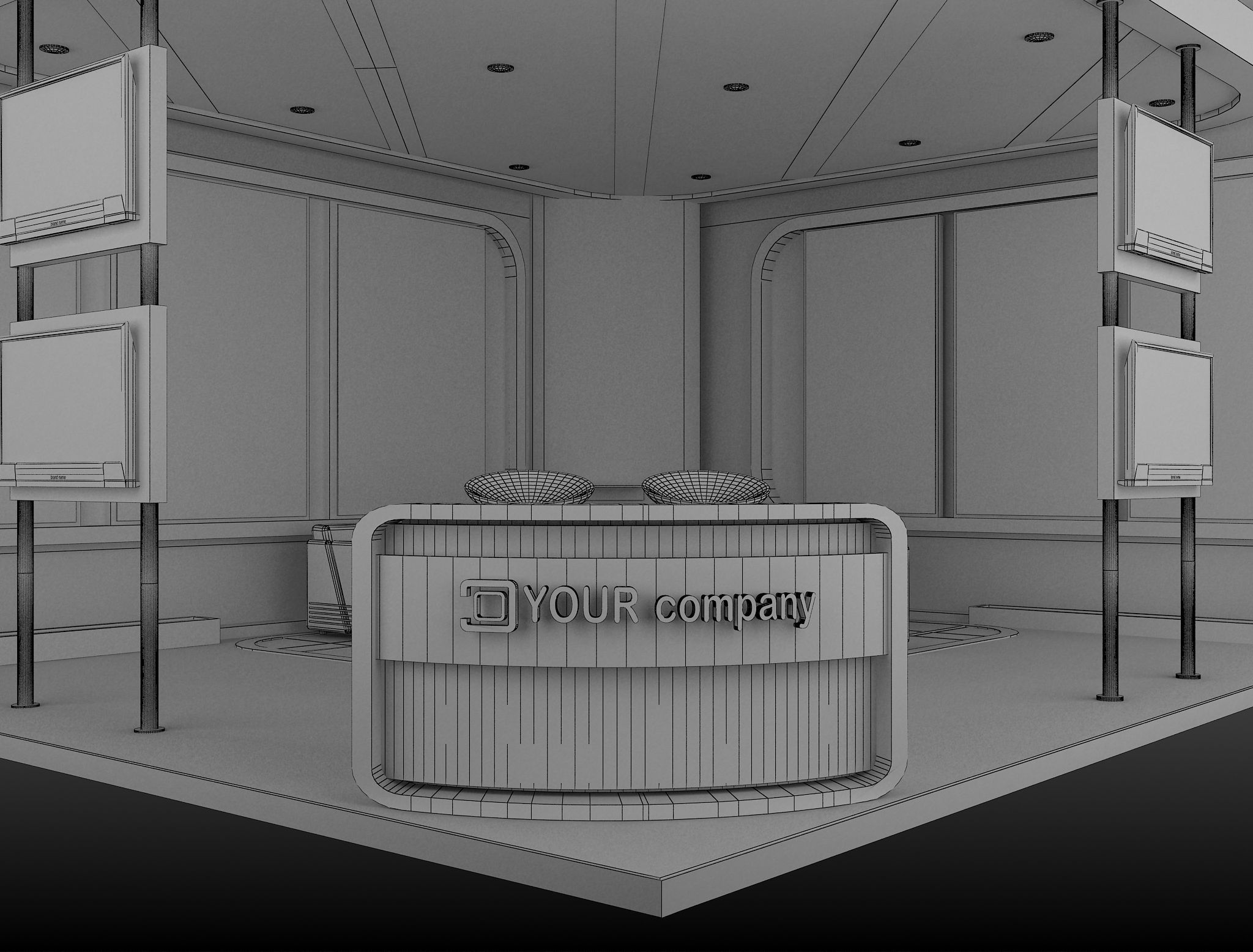 Booth Exhibition Stand a555b 3D model_13