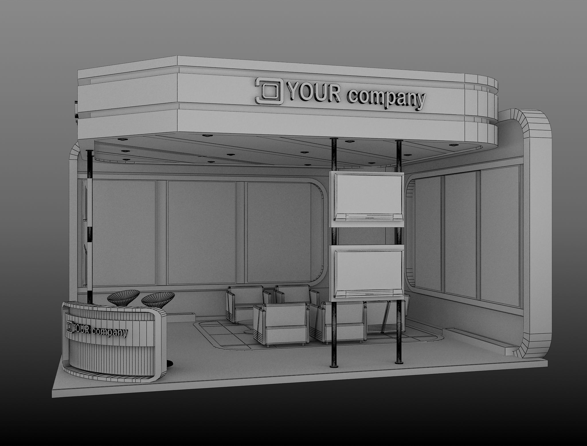 Booth Exhibition Stand a555b 3D model_3