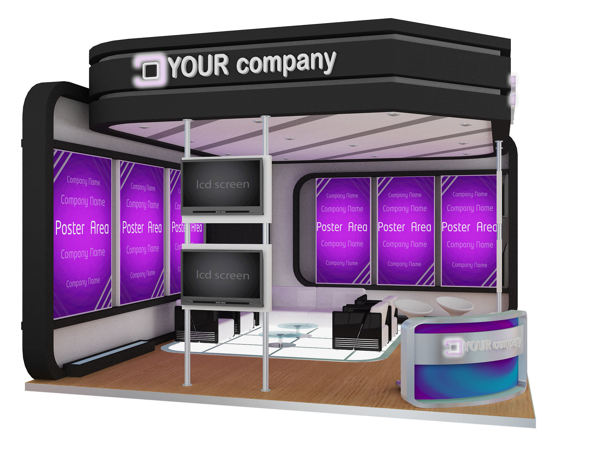 Booth Exhibition Stand a555b 3D model_4