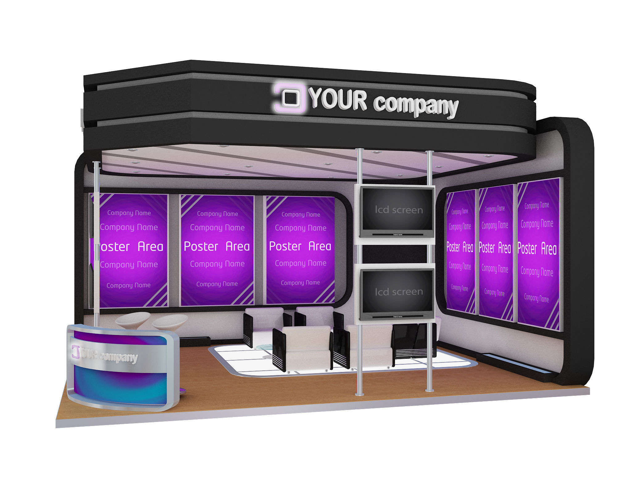 Booth Exhibition Stand a555b 3D model_2