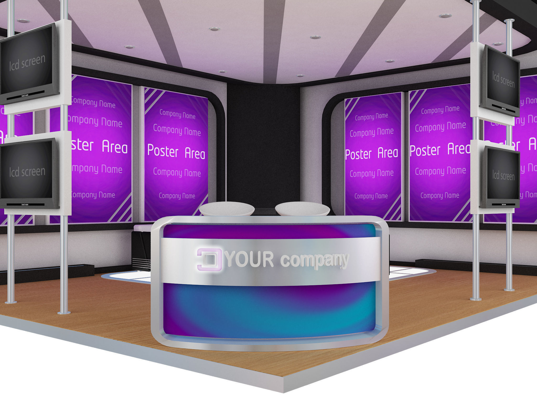 Booth Exhibition Stand a555b 3D model_12