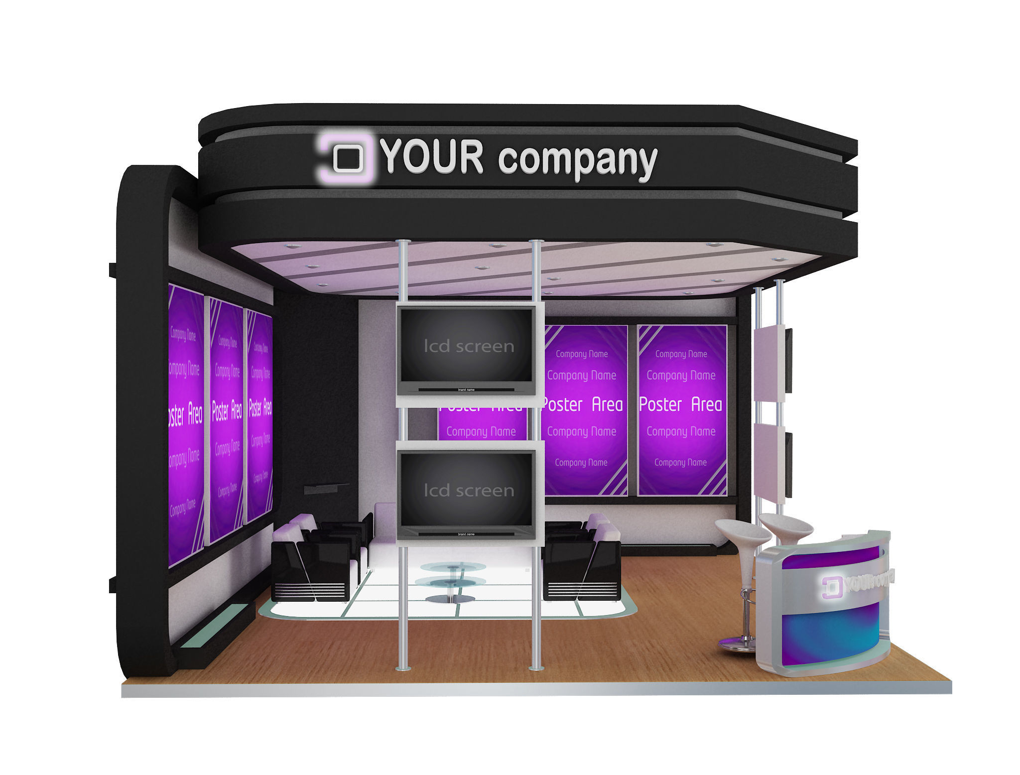 Booth Exhibition Stand a555b 3D model_10