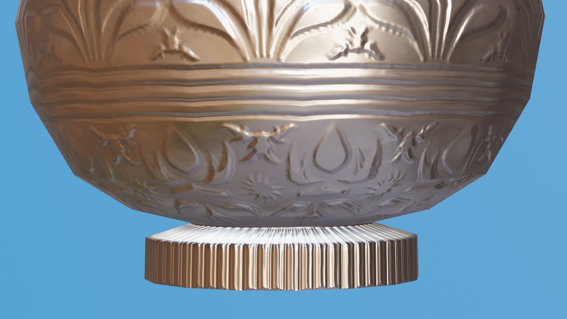 Ornate Silver Urn Low-poly 3D model_4