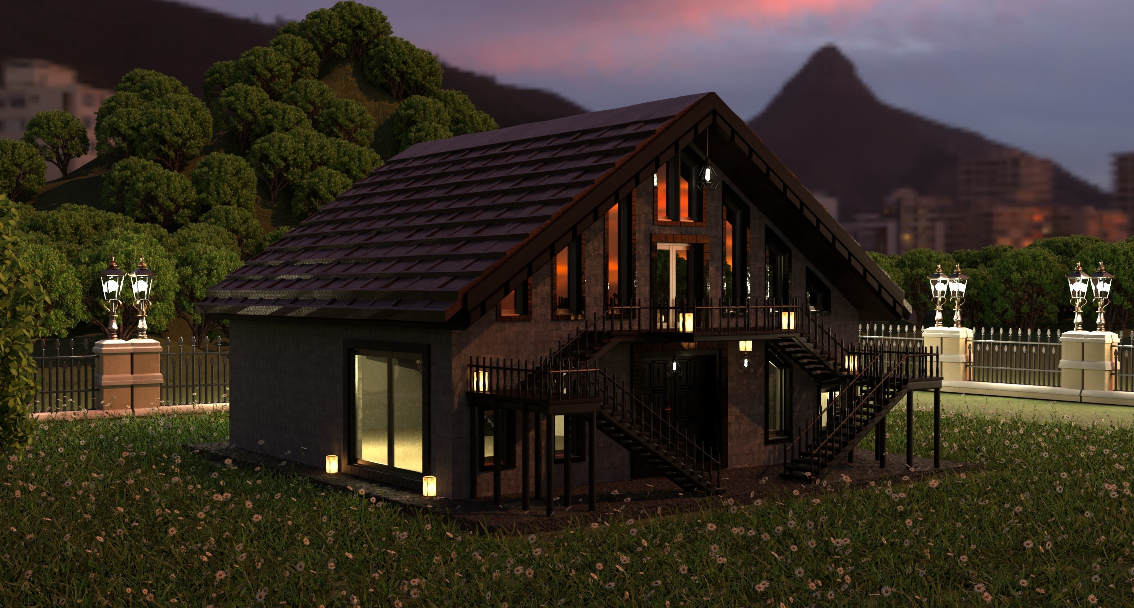 Luxury house 20 Free 3D model_3