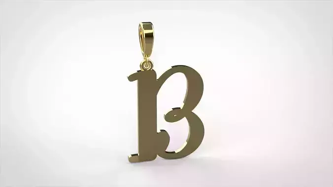 pendant alphabet Aerwyna  B small 3D print model