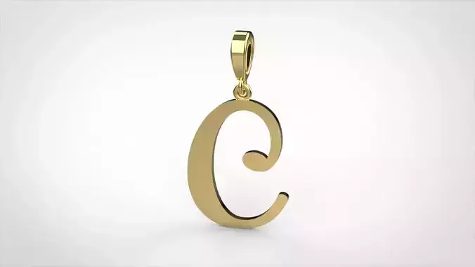 pendant alphabet Aerwyna  C small 3D print model