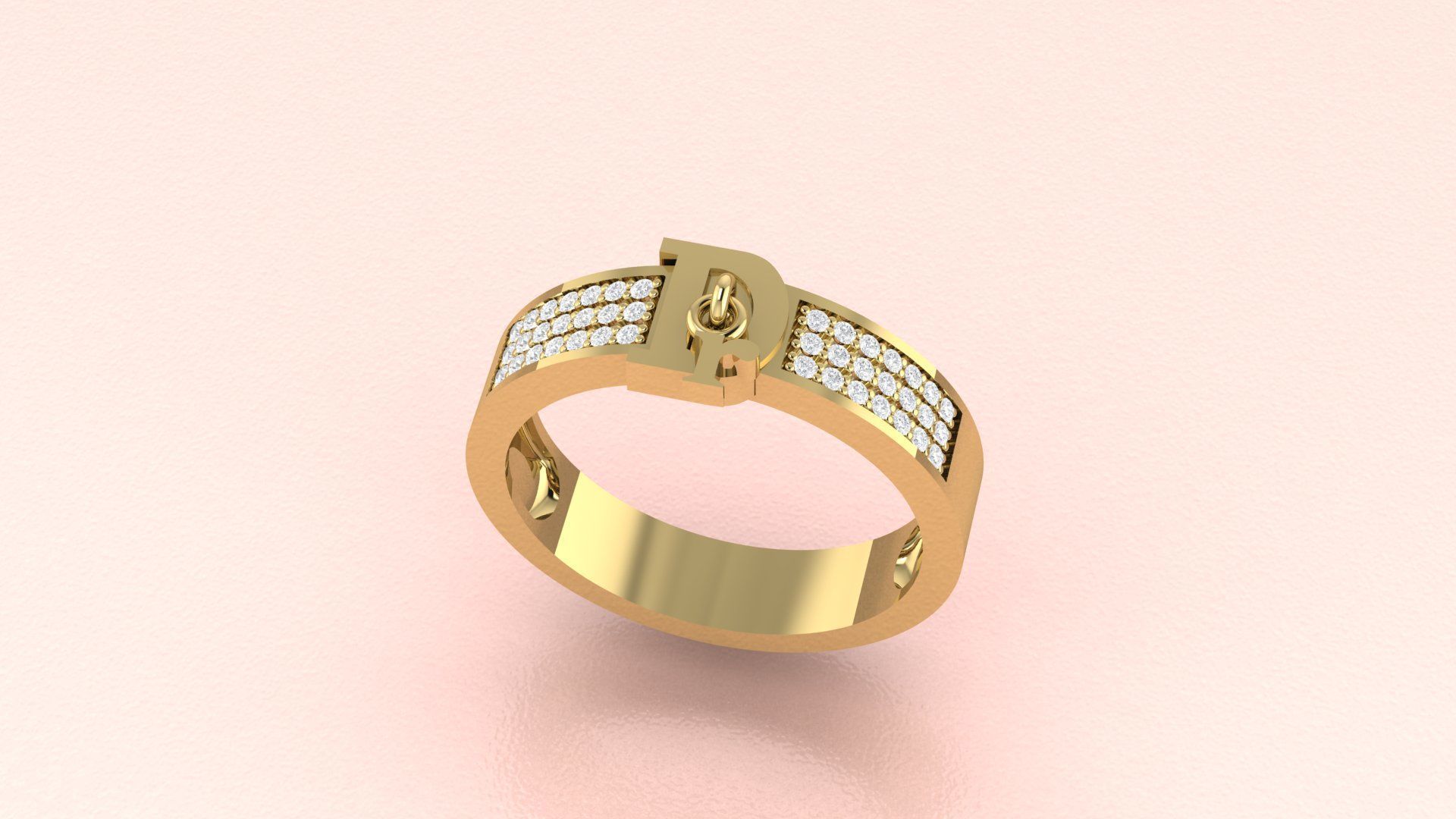 Fashion Dior Ring    3dm file ready for printing stl format 3D print model_3