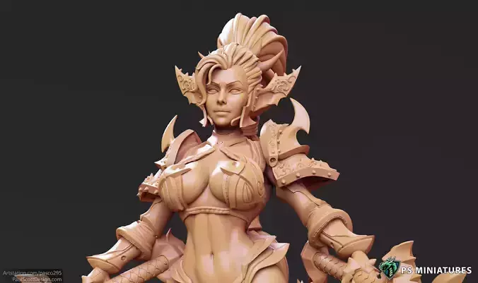Drow Legionnaire Pose 4 - 4 Variants and Pinup  3D print model