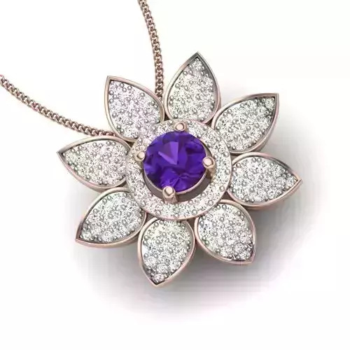 pendants amethyst and diamond pendant in rose gold