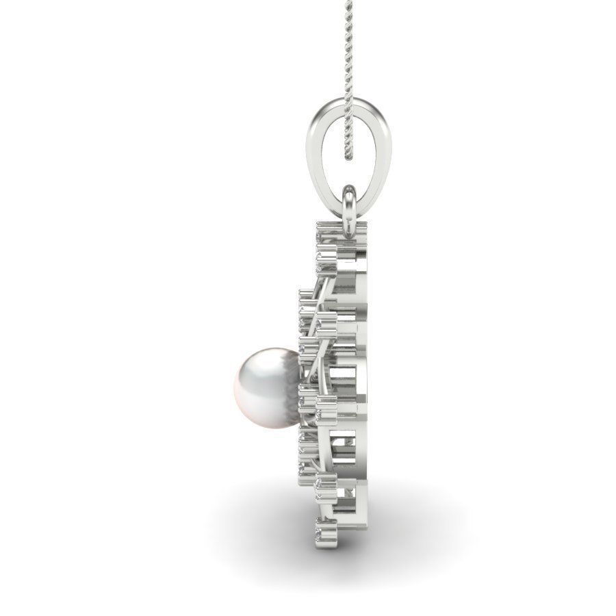 Pendant with pearl and diamonds 3D print model_2