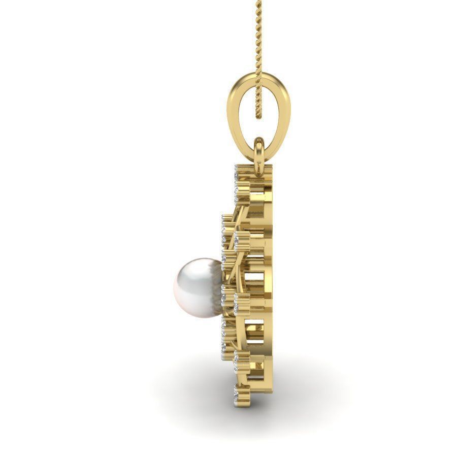 Pendant with pearl and diamonds 3D print model_14