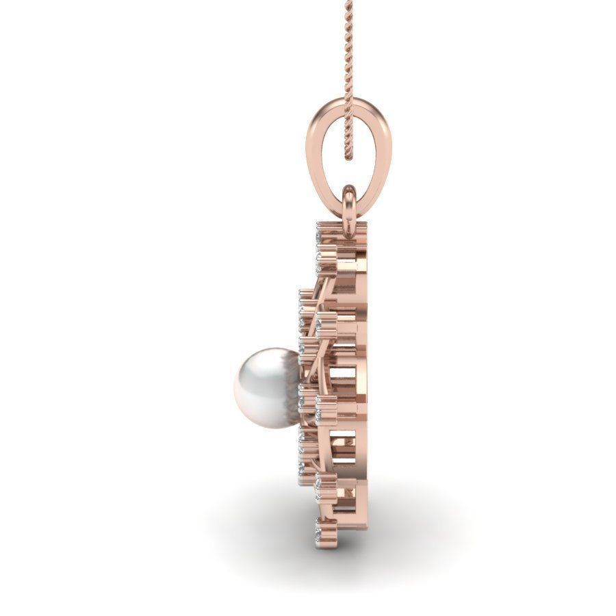 Pendant with pearl and diamonds 3D print model_17