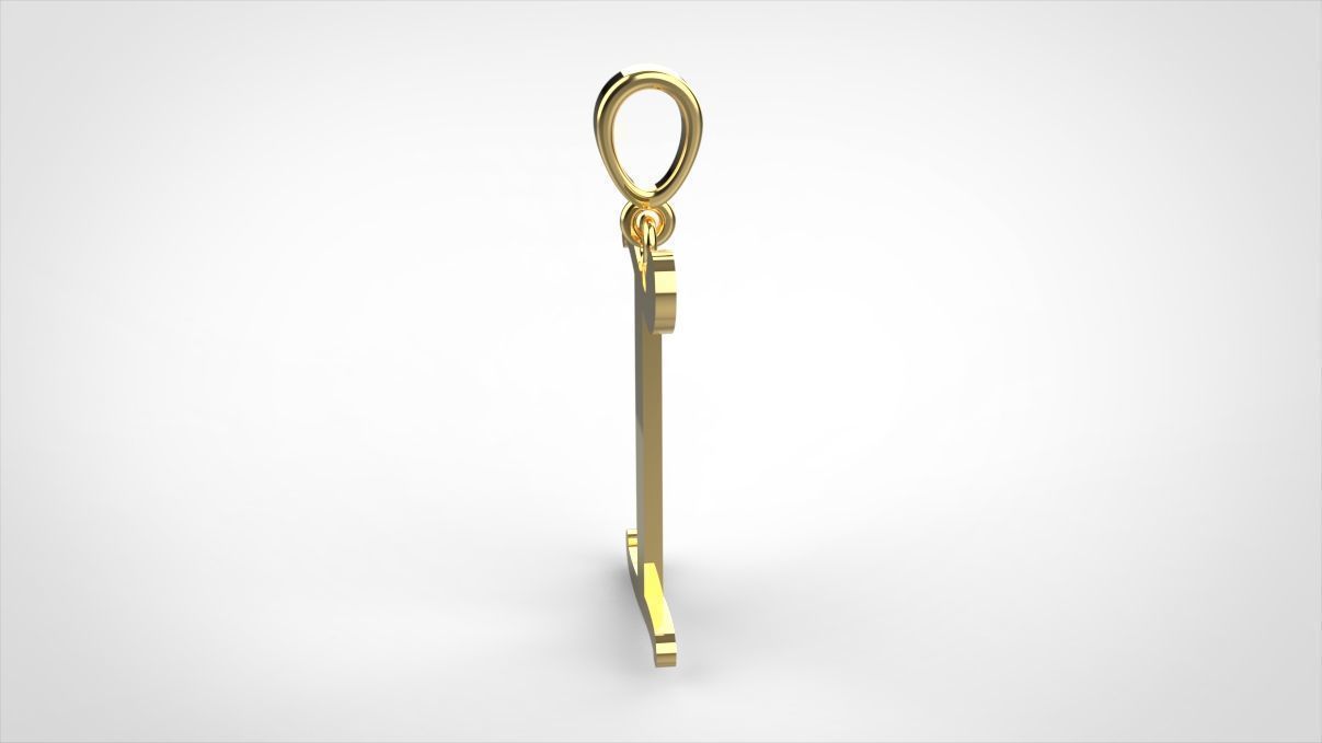 pendant alphabet Aerwyna I small  3D print model_10