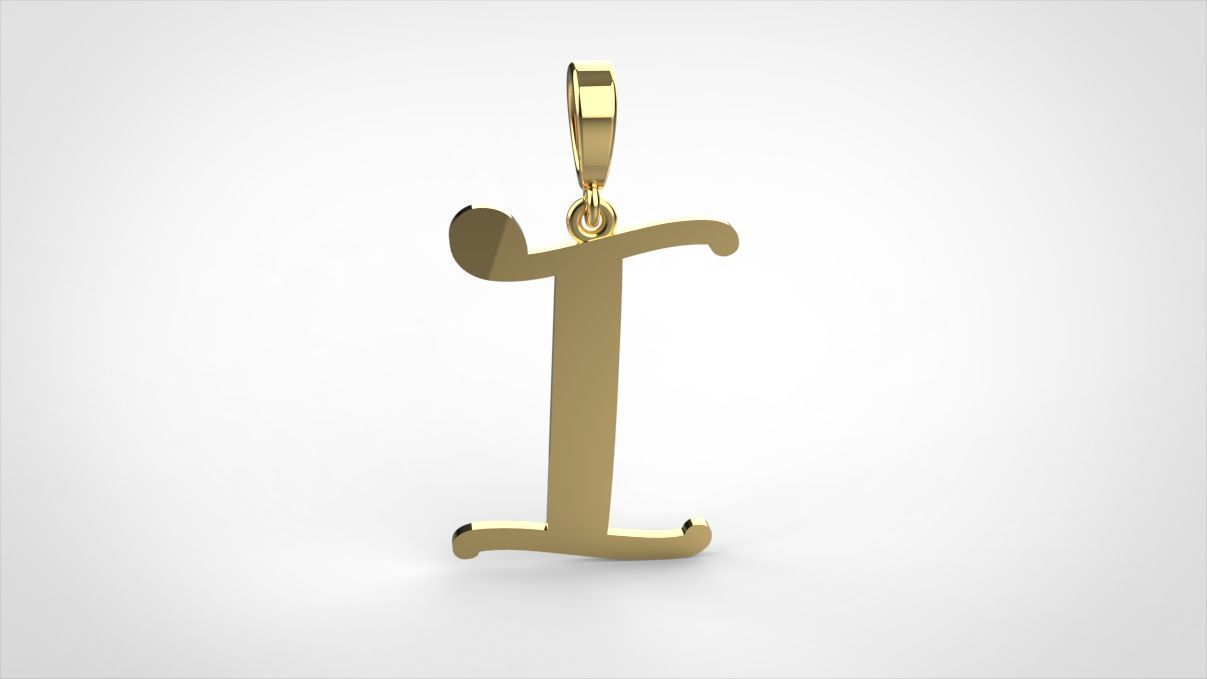 pendant alphabet Aerwyna I small  3D print model_3