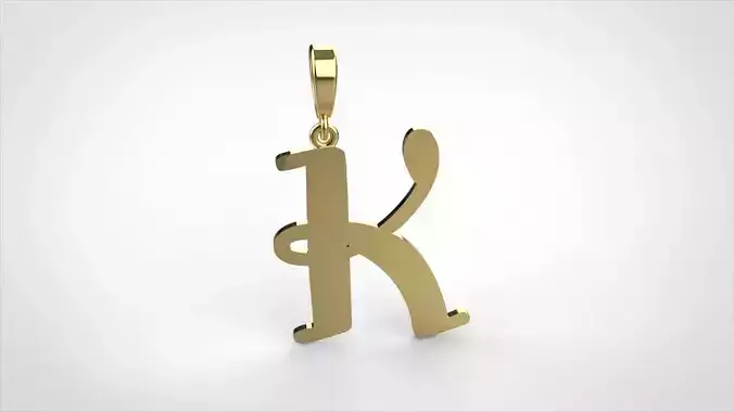  pendant alphabet Aerwyna K small  3D print model